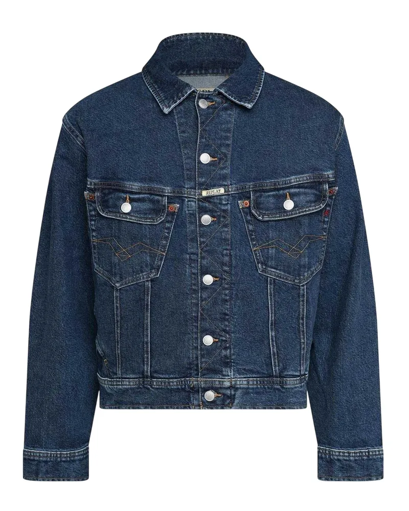 Replay Jeansjacke für Herren, Komfortabel (Blau Blau