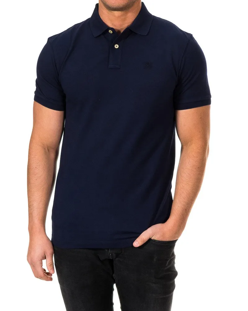Hackett Kurzarm-Poloshirt für Herren mit Reverskragen HM561503 Blau