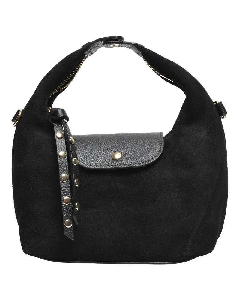 Anna Luchini Schwarz Rindsledertasche Schwarz