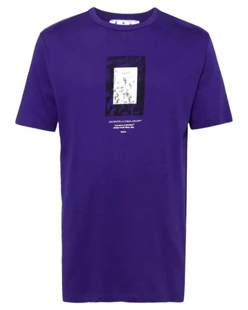 OFF-WHITE Paint Mirror Logo Slim Fit Lila T-Shirt Lila