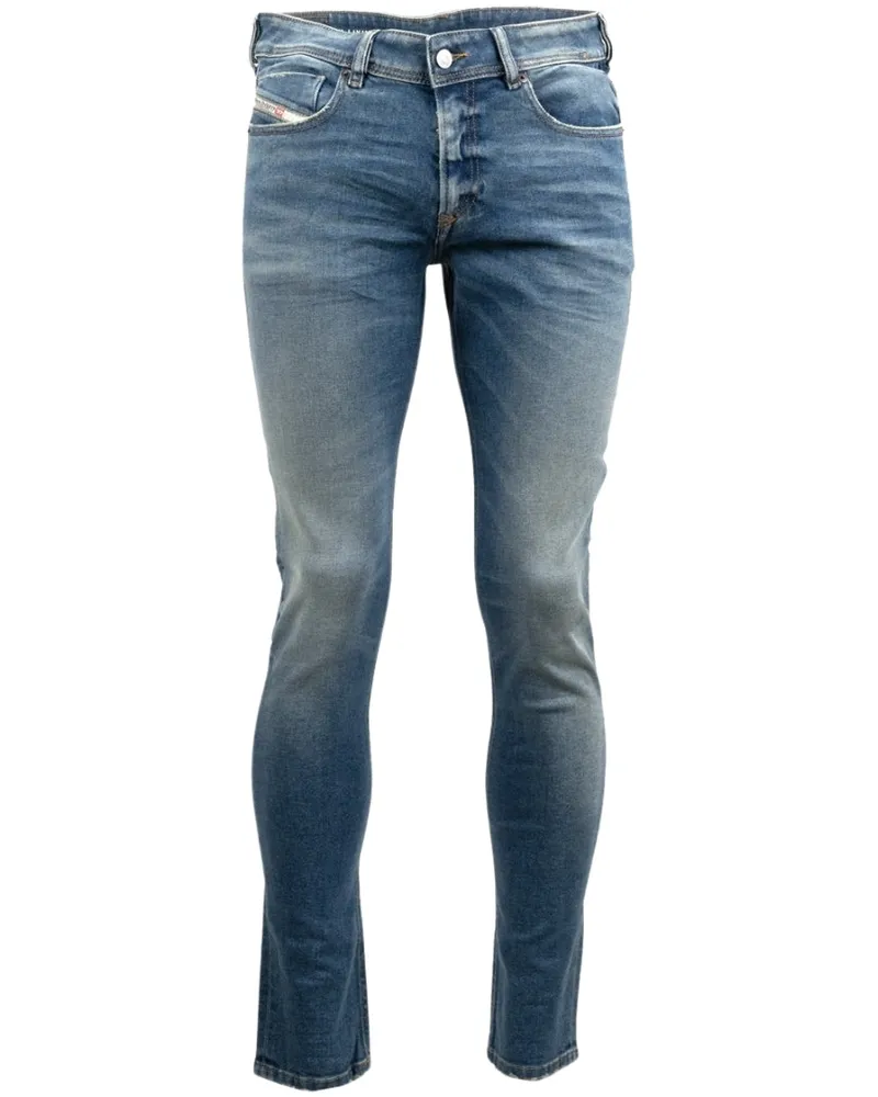 Diesel Sleenker Stone Washed Blue Skinny Jeans Blau