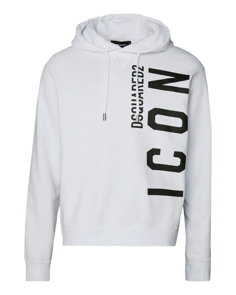 Dsquared2 Weißer Hoodie Größe L Schwarzes Icon-logo Weiß