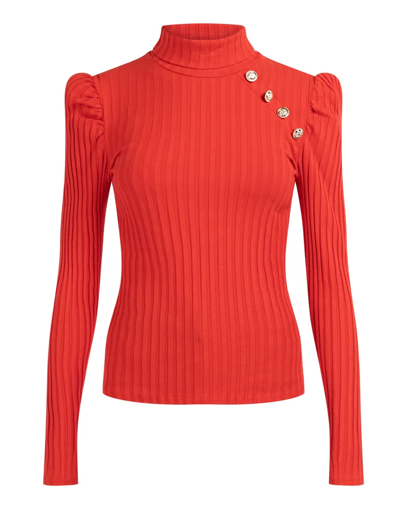 My Mo Rippstrickpullover Damen verrotten Rot