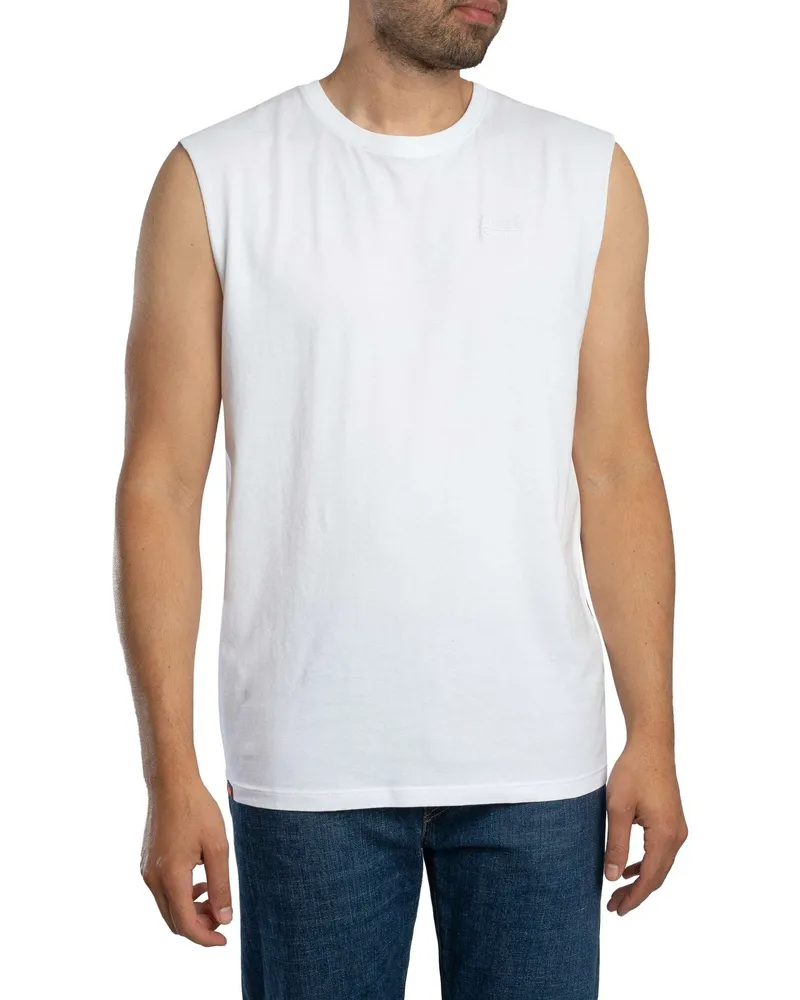 Superdry. Essential Logo Tanktop - Weiß Weiß