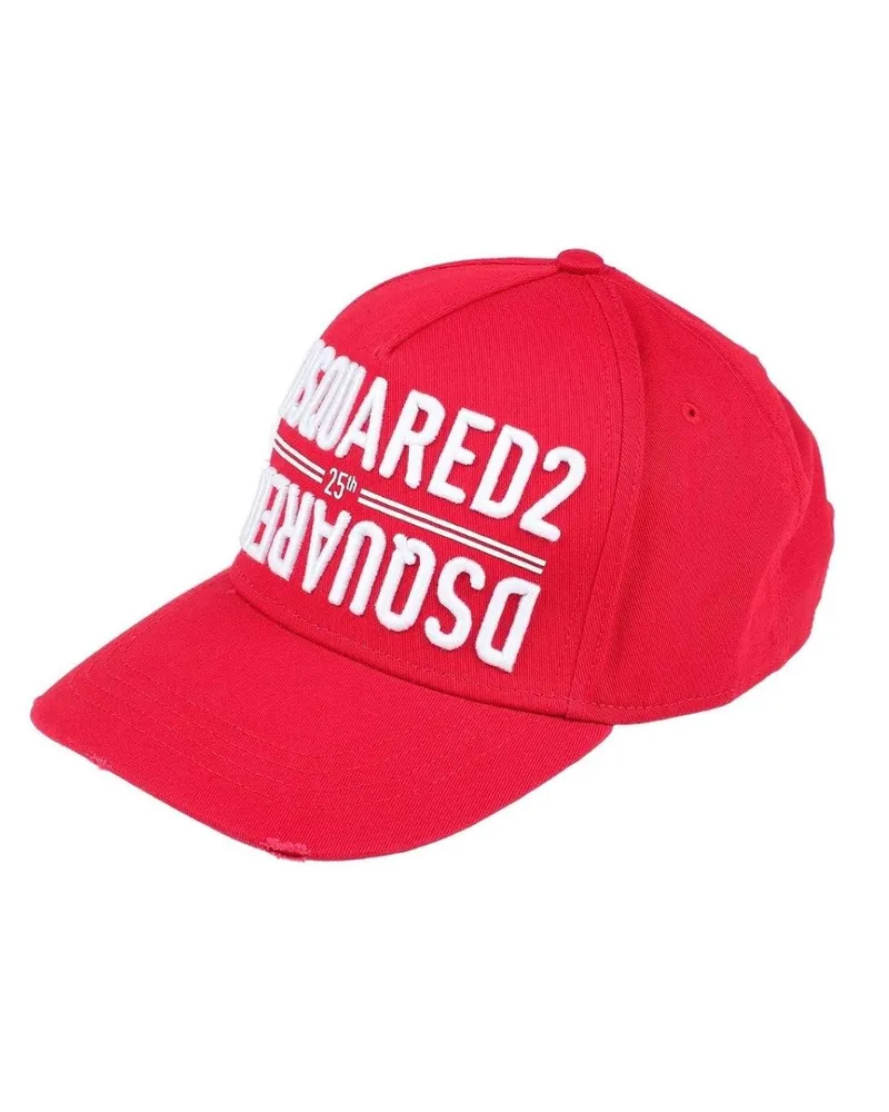 Dsquared2 Umkehrtes Logo 25. Jubiläum Baseballmütze (Rot Rot