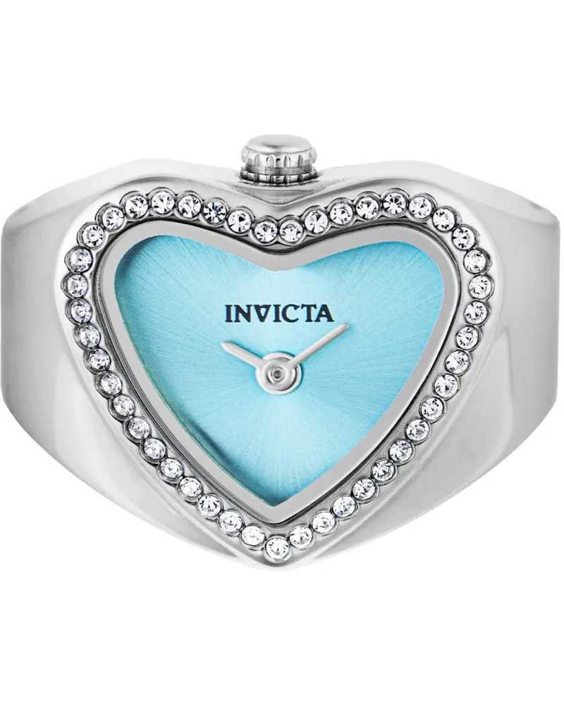 Invicta Mini Ring Damenuhr, Modell 49573, Quarz, 18 mm Gehäusebreite - Blau Blau