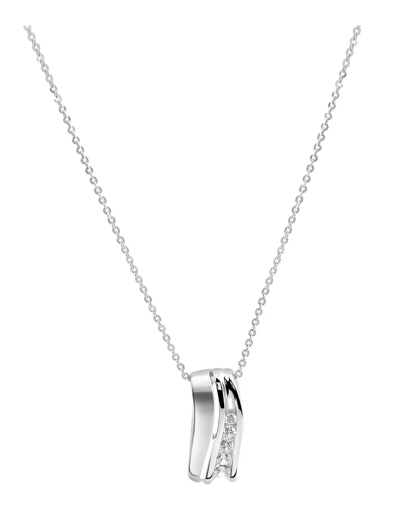 ZEEme Basic Anhänger mit Kette 925/- Sterling Silber rhodiniert Zirkonia Silber