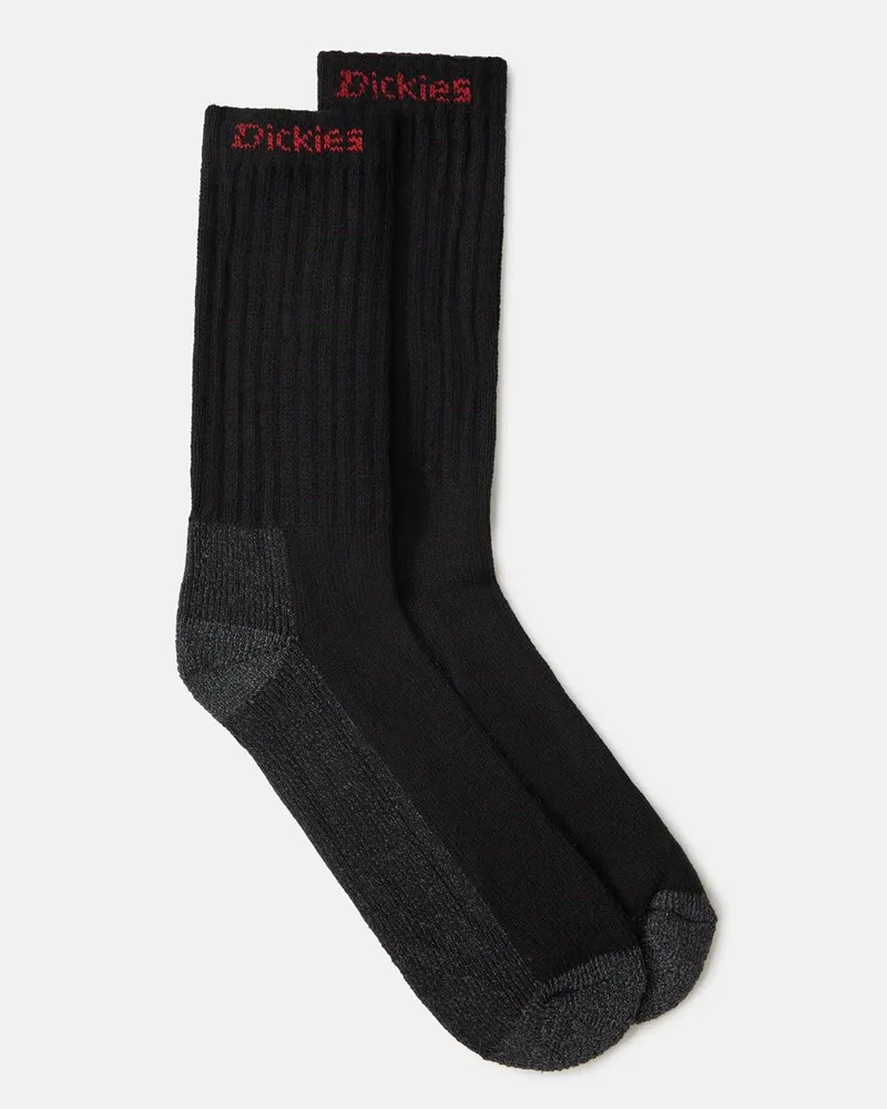 Dickies Industrial Cotton Herren schwarze Arbeitssocken Schwarz