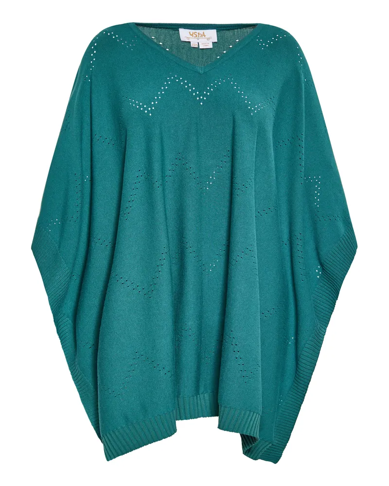 Usha Poncho Damen flaschengrün Dunkelgrün