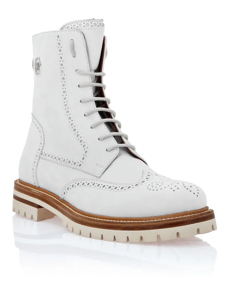 Philipp Plein Stiefel Hexagon Weiß