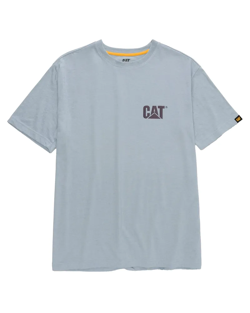 Caterpillar Footwear Trademark" T-Shirt für Herren (Nebelblau meliert Blau