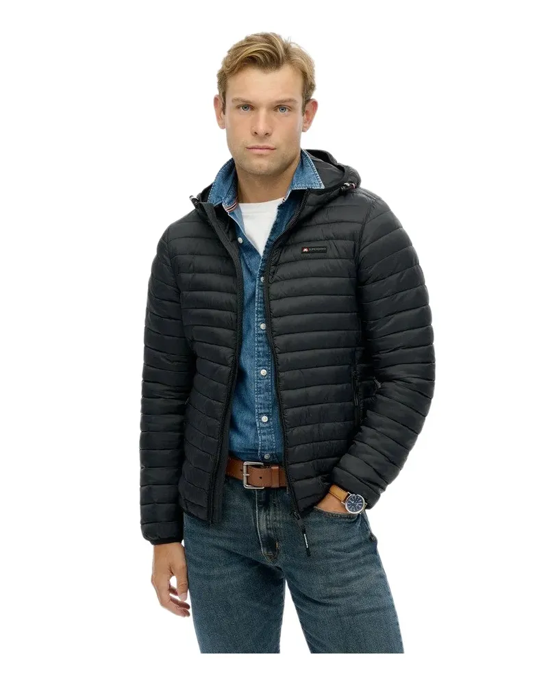 Superdry. Herren Fuji Lite Daunenjacke Schwarz