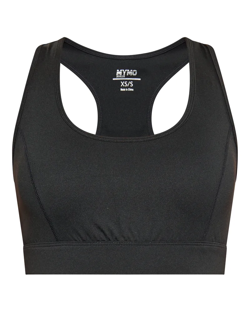 My Mo Crop-Top für Damen, kurz geschnitten - Schwarz Schwarz