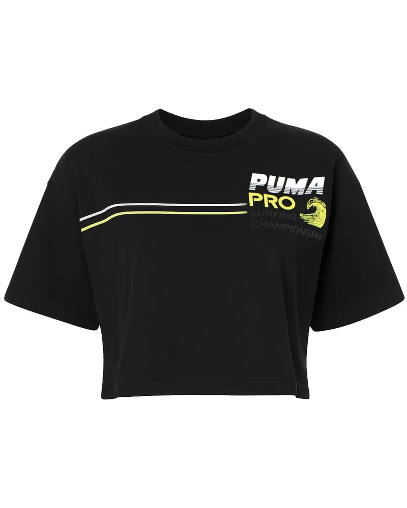 Puma x Rihanna Fenty Damen Cropped T‑Shirt, Kurzarm - Schwarz Schwarz