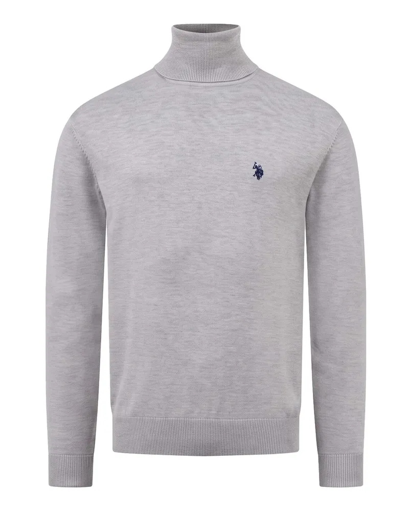 U.S. Polo Assn.  Herren Rollkragenpullover – 100% Baumwolle mit Logo-Stickerei Grau