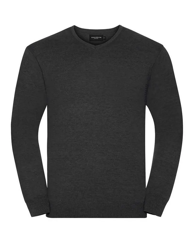 Russell Athletic Russell Collection - Sweatshirt V-Ausschnitt für Herren (Holzkohle-Mergel Anthrazit
