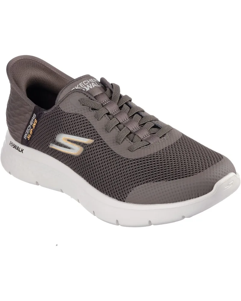 Skechers GO WALK Flex Hands Up Textil Herren Braune Sneaker Braun