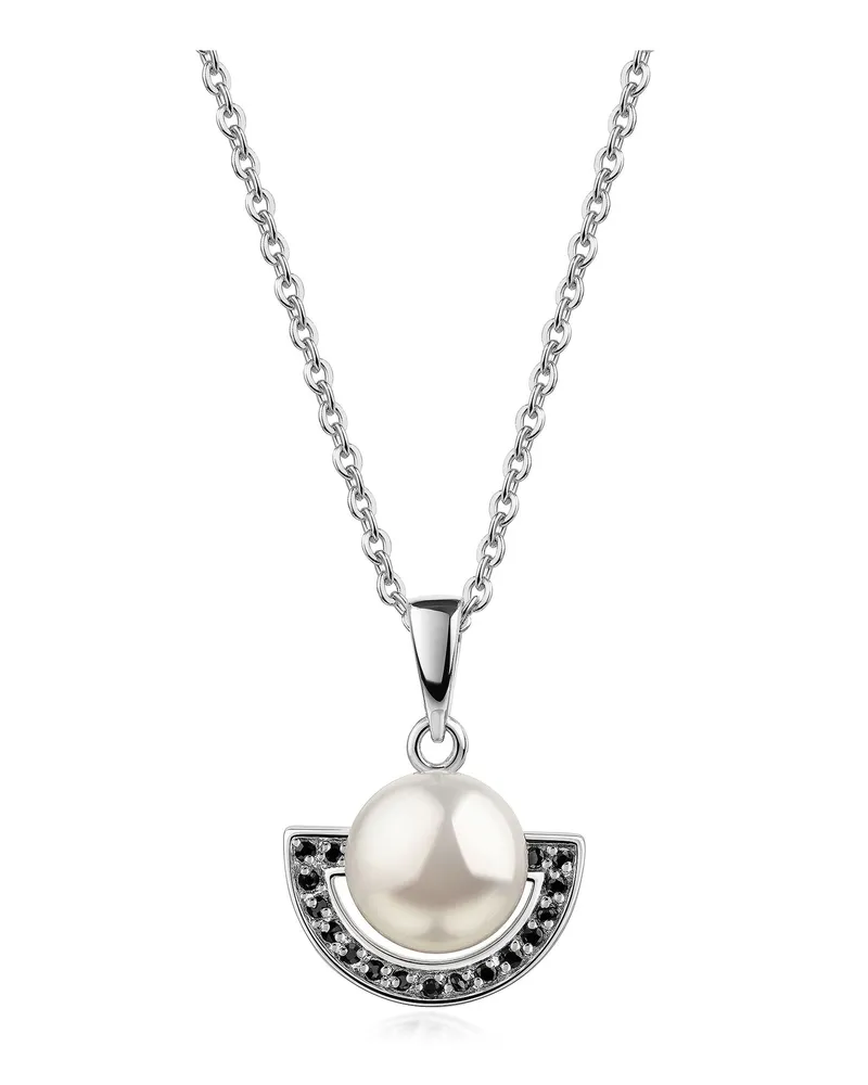 ZEEme Pearls Anhänger mit Kette 925/- Sterling Silber Süßwasserperle Silber