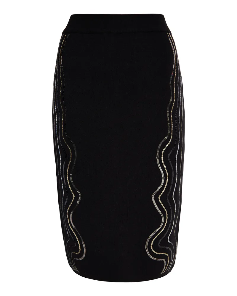 FAINA Strick Midirock Damen schwarz Schwarz