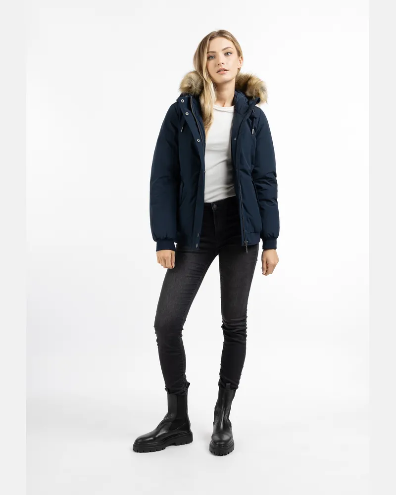 DreiMaster Winterblouson mit Kunstfellbesatz Damen Dunkelmarine Marineblau