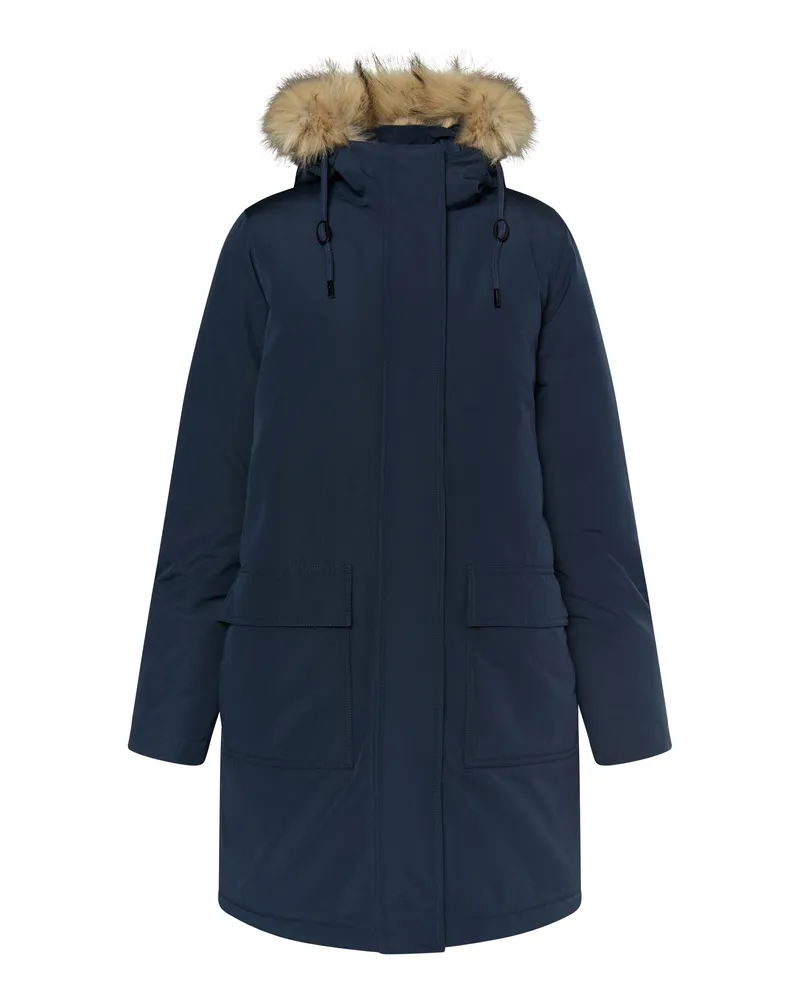DreiMaster Winterparka mit Kunstfell Damen nachtblau Dunkelblau