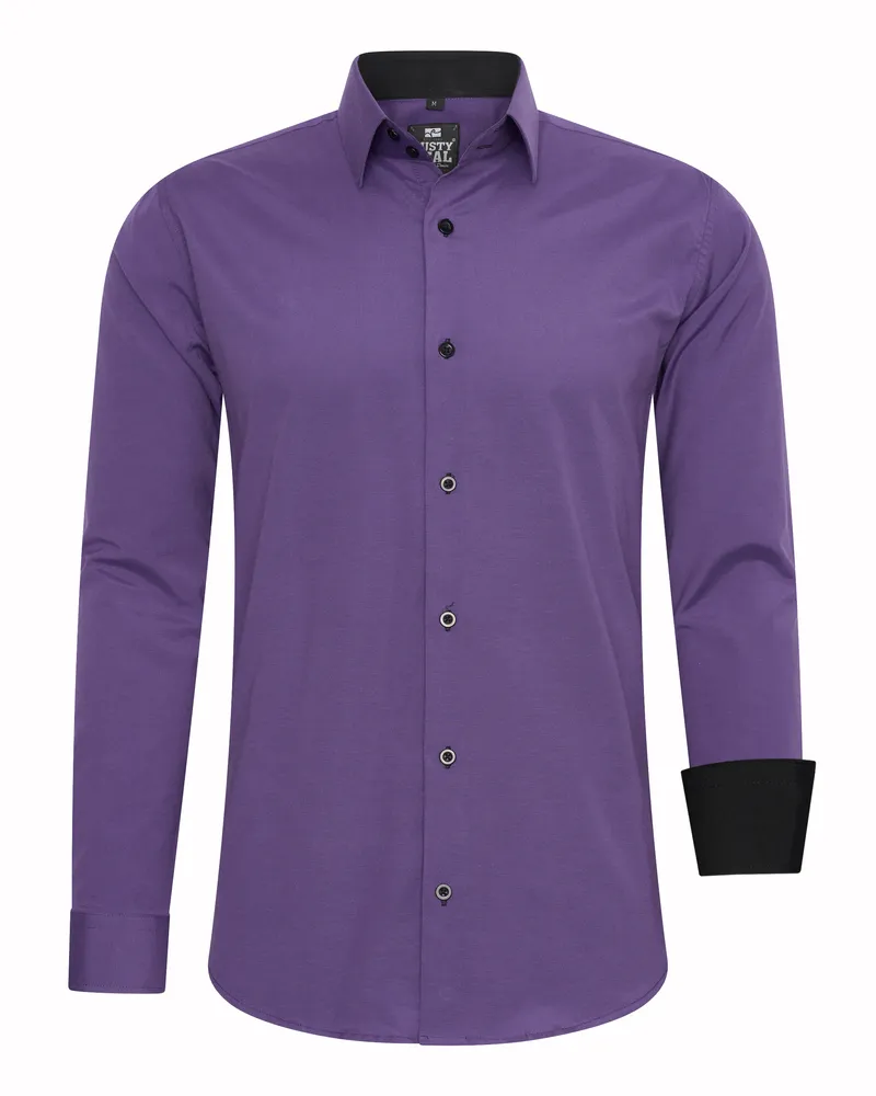 Rusty Neal Business Hemd S - 6XL Slim Fit Premium Cotton-Stretch Lila