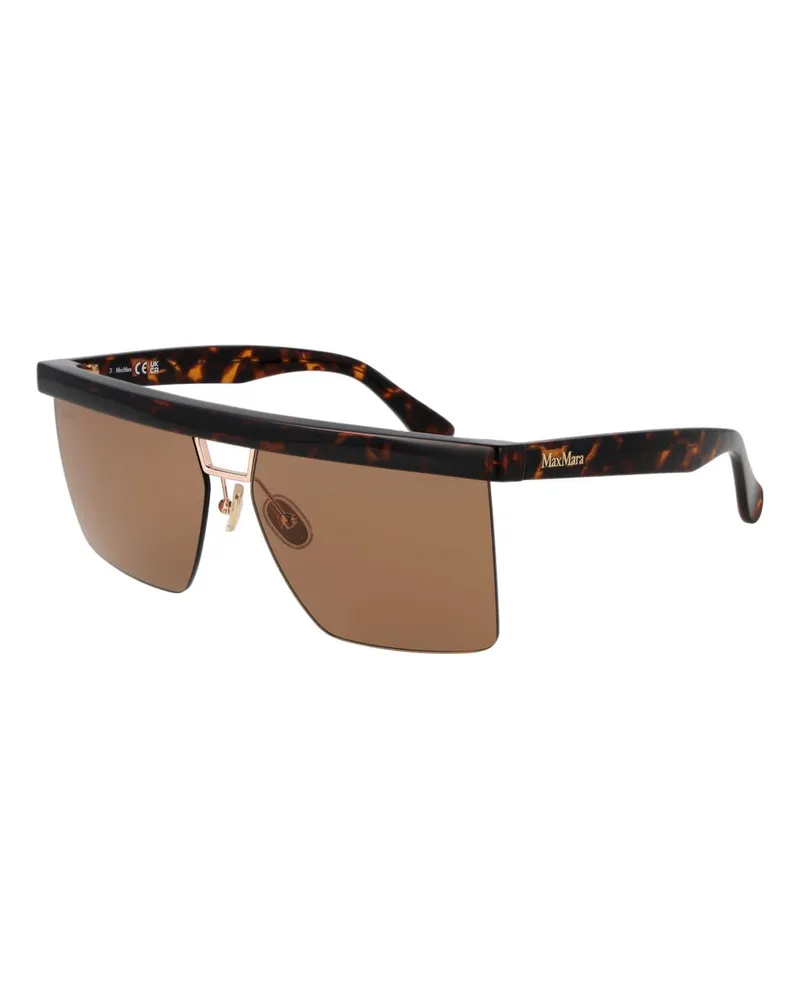 Max Mara Braune Kunststoff-Sonnenbrille Braun