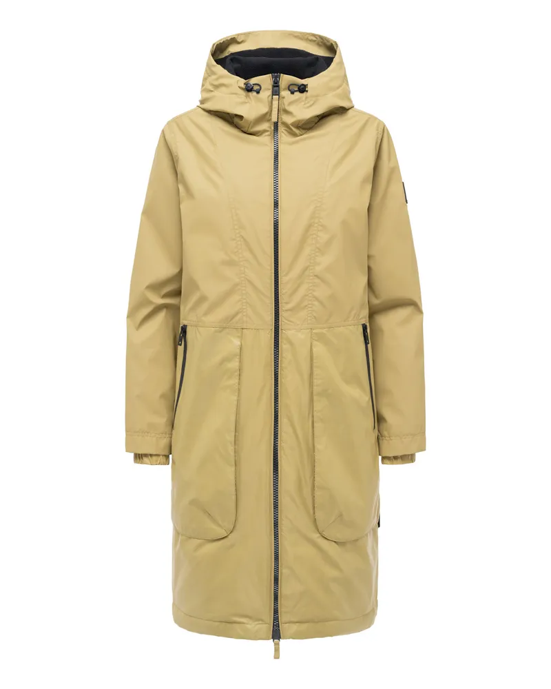 NAVAHOO Damen Parka Übergangsjacke Edelumhang mit Kapuze Grün