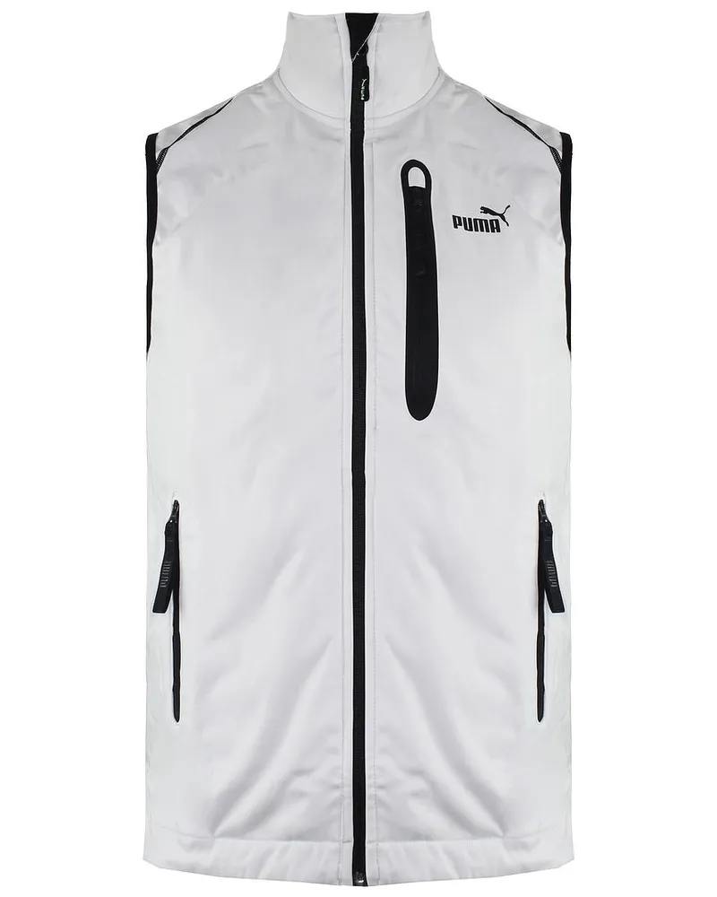 Puma Zip Up Graphic Logo ärbliche hellgraue Herren Polyester Weste 506813 Grau Hellgrau