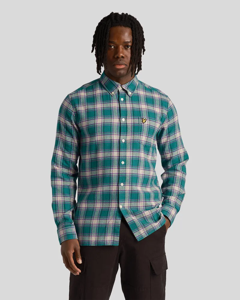Lyle & Scott kariertes Flanellhemd für Herren in Grün Grün