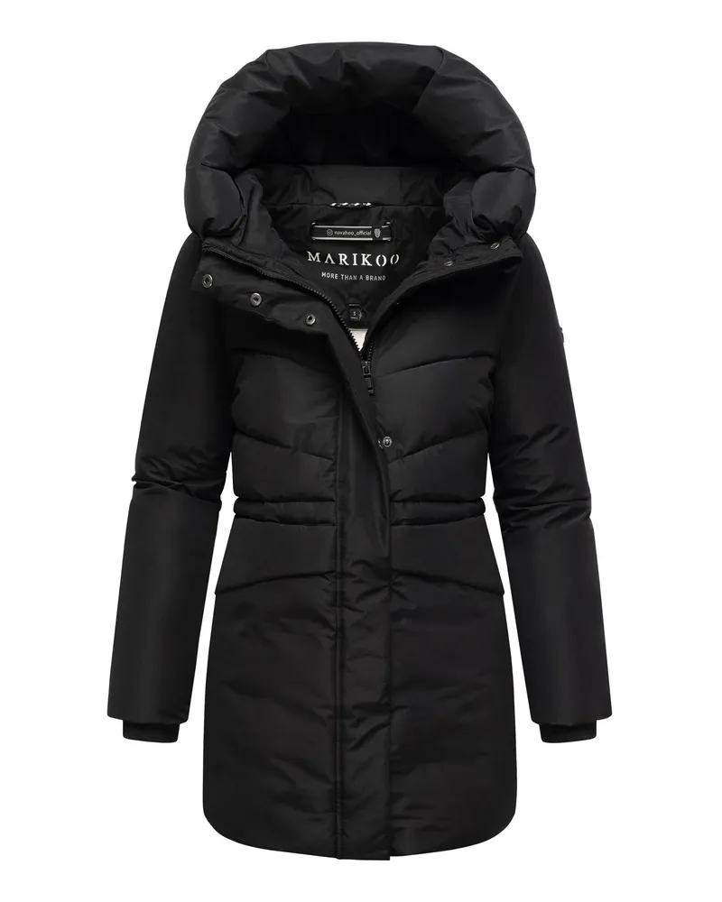 Marikoo Damen Winterjacke Delilah mit Fleecefutter & Taillenregulierung Schwarz