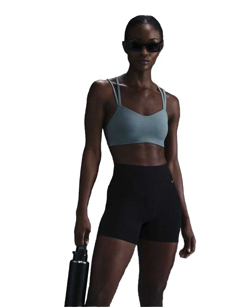 Nike Alate" Sport-BH für Damen, Spaghetti-Träger (Rauchblau Blau