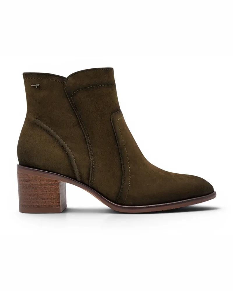 Tamaris olivgrüne Wildleder-Lederstiefel mit Absatz – 25313-47 Oliv