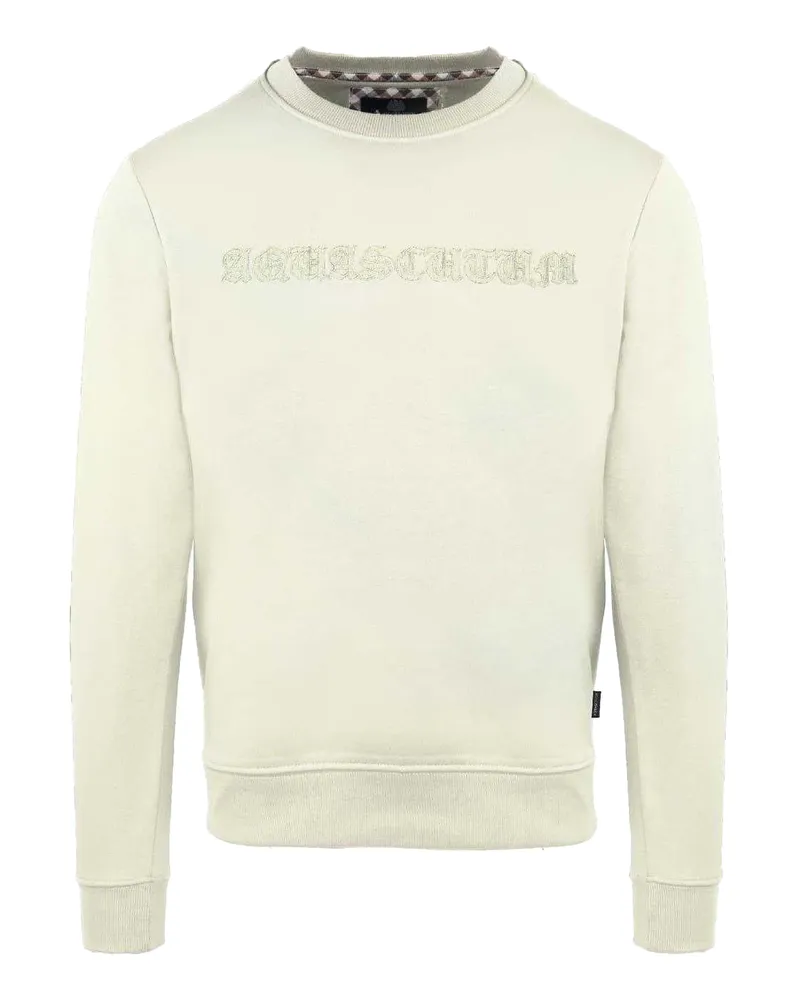 Aquascutum Sweatshirt für Herren, Gerippter Kragen (Butterfarben Gelb