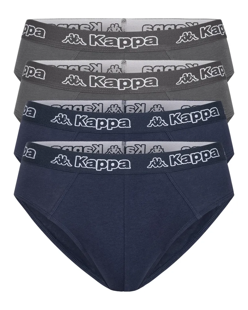 Kappa 4er Set Slip in Blau/Anthrazit Blau
