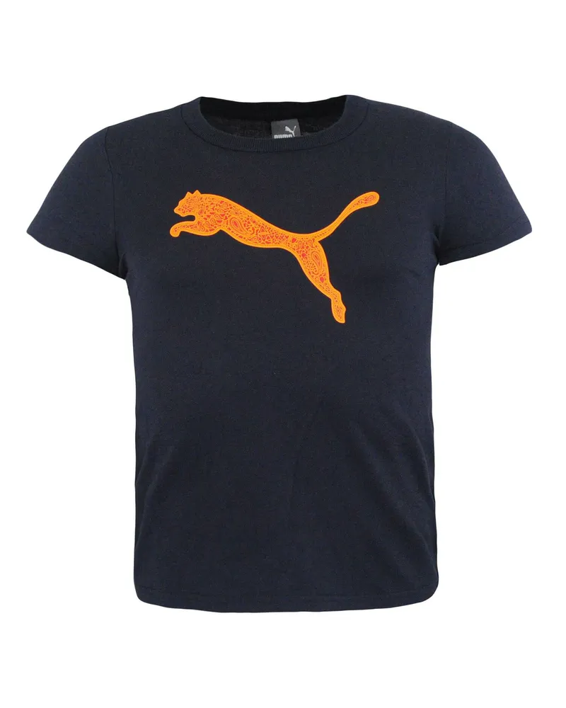 Puma Womens BT 456 Kurzschlämung T-Shirt Navy Top 593155 03 Marineblau