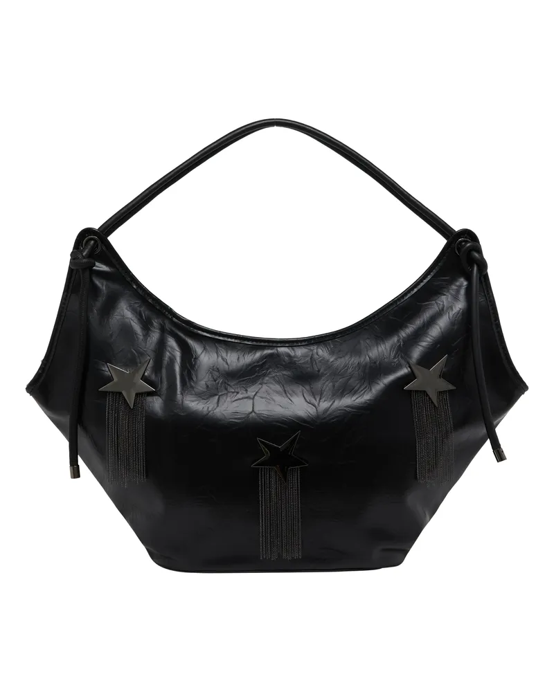 FAINA Hobo-Tasche Hobo-Tasche Frauen Schwarz Schwarz