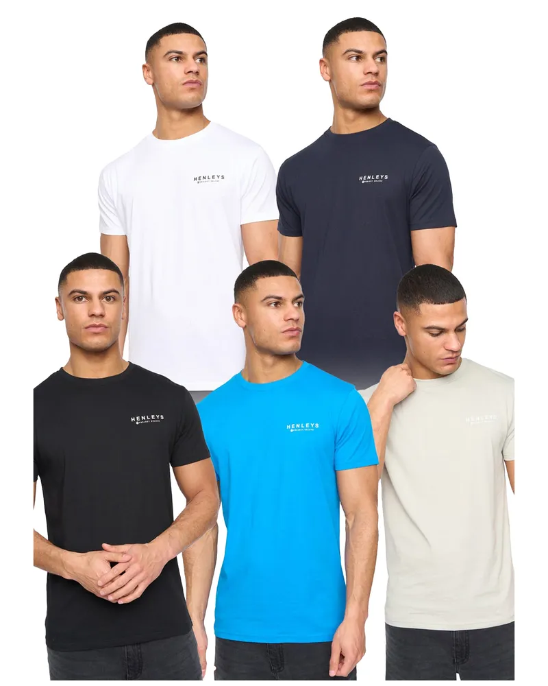 Henleys Henycore" T-Shirt für Herren(5er-Pack) (Bunt Grün