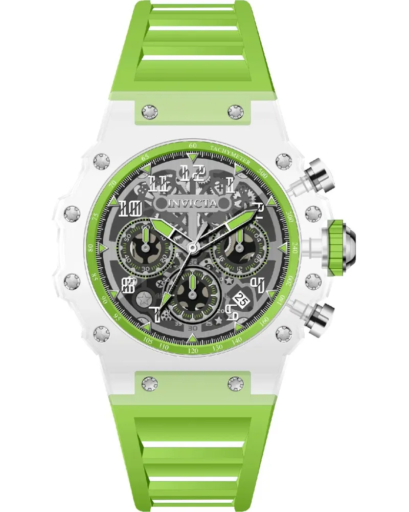 Invicta Racing 69688 Herrenuhr - Quarzwerk - Acryl mit silbernem Zifferblatt - 43 mm Weiß