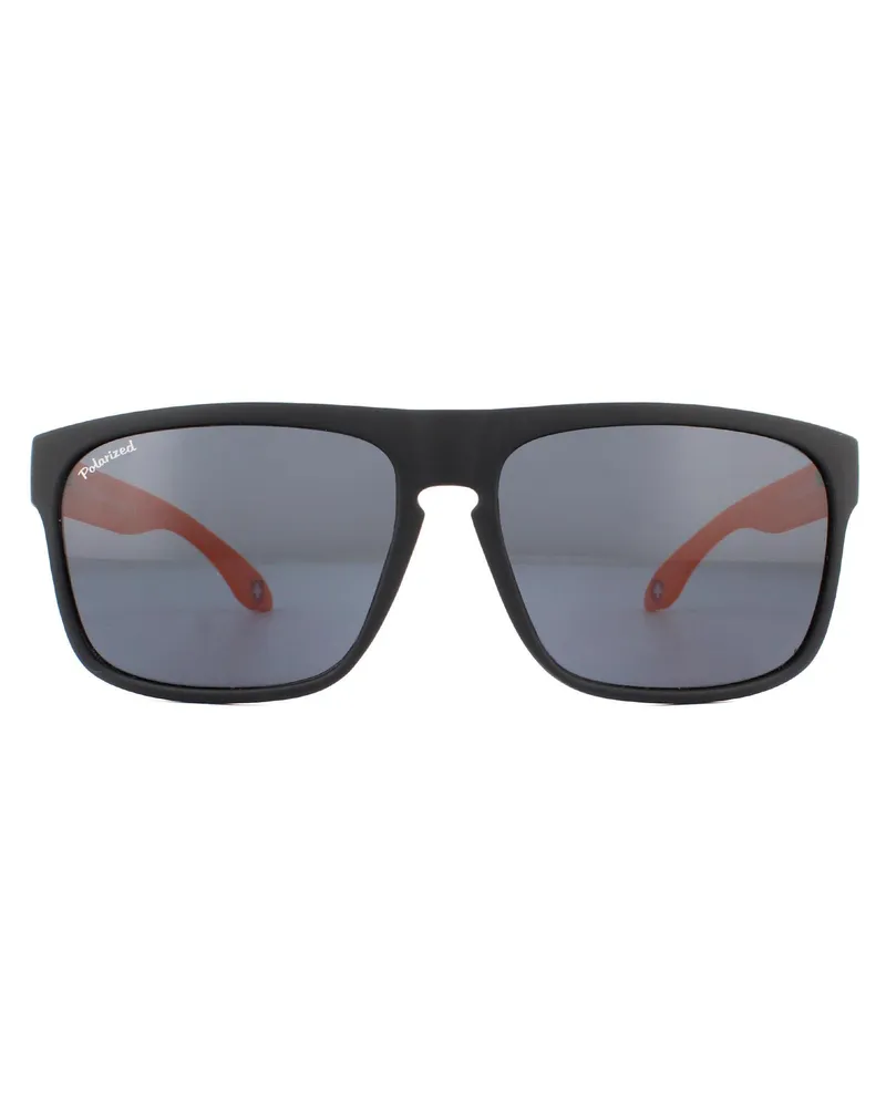 Montana Sonnenbrille MP37 D Schwarz mit orangem Gummituch Schwarz Polarisiert Schwarz
