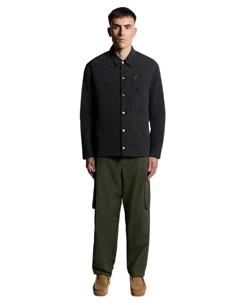 Lyle & Scott Hemdjacke für Herren, leger (Schwarz Schwarz