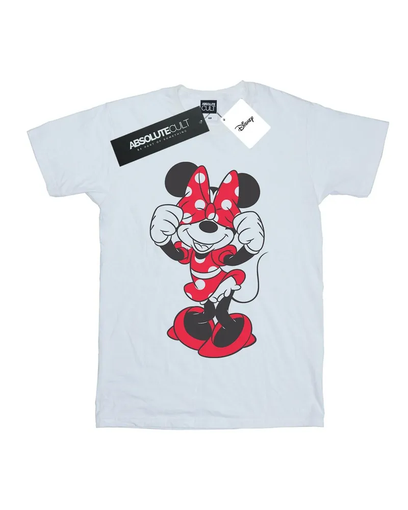 Disney Minnie Mouse Bow Eyes" T-Shirt für Damen (Weiß Weiß