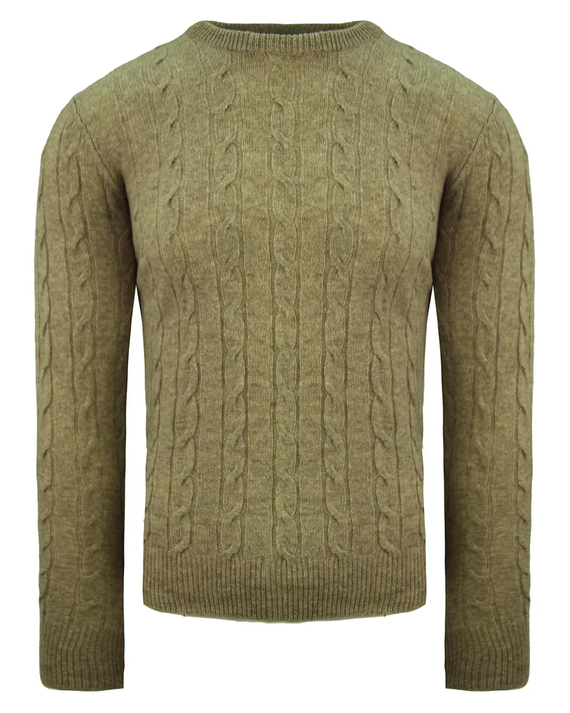 Hackett Burlington Cable Mens Brown Pullover Braun