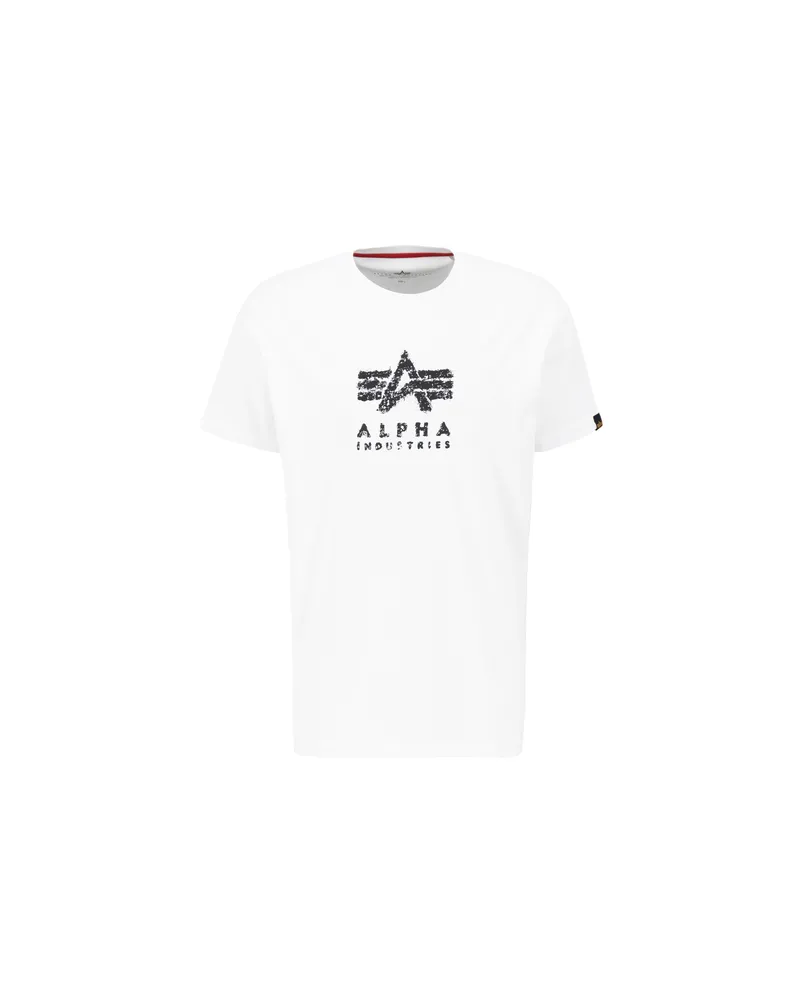 Alpha Industries Grunge Logo T-Shirt Weiß
