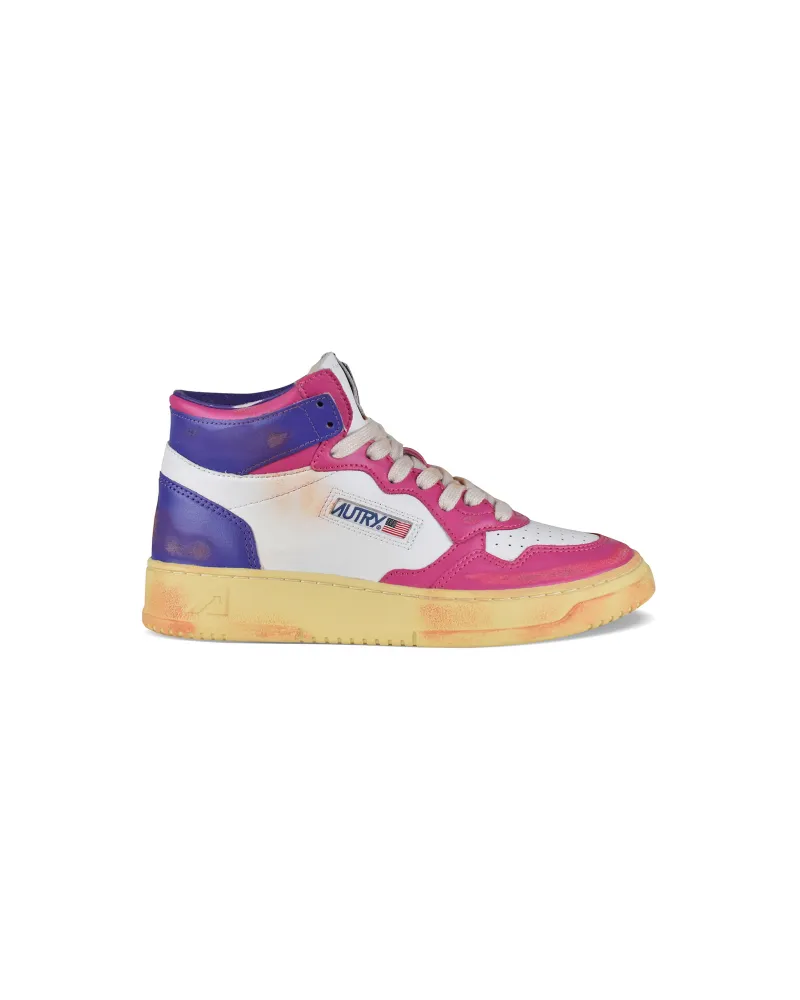 AUTRY Mid Super Vintage Sneakers Rosa Rosa