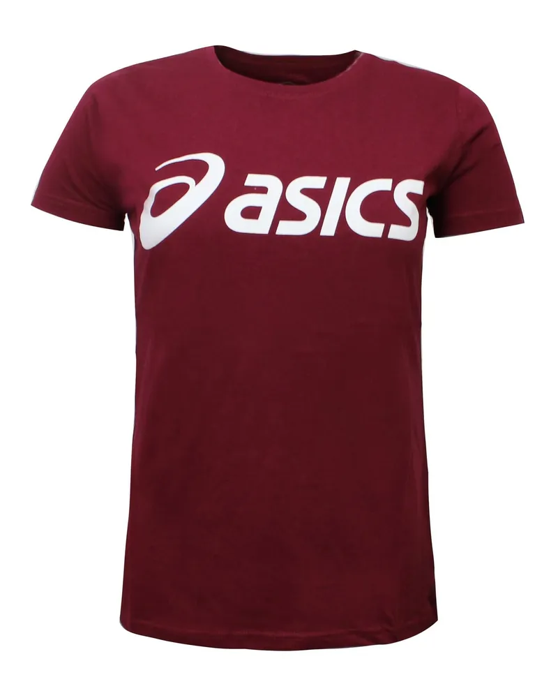 Asics Logo Womens Burgundy T-Shirt Bordeaux