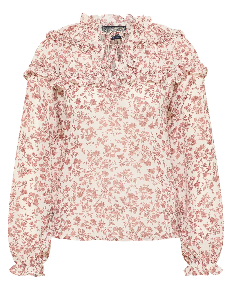 DreiMaster Rüschenbluse Damen Weiss Rost Weiß