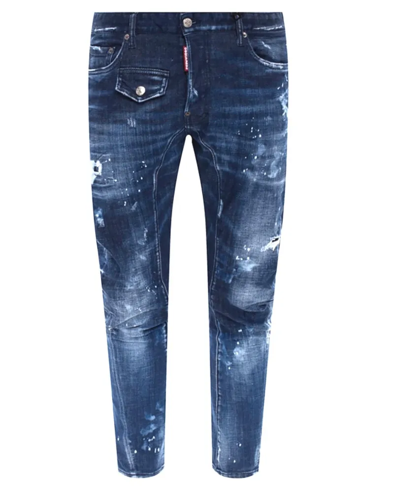 Dsquared2 Tidy Biker Jeans mit Paint-Splatter - Blau Blau