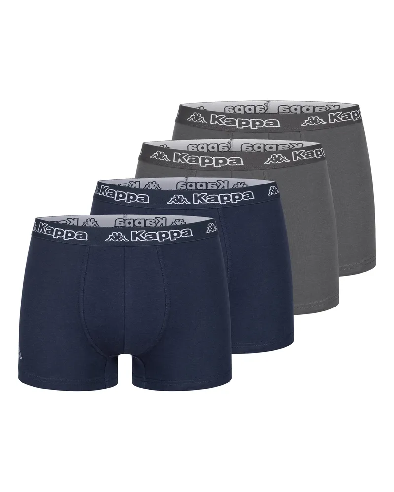 Kappa 4er Set Boxershorts in Blau/Anthrazit Blau