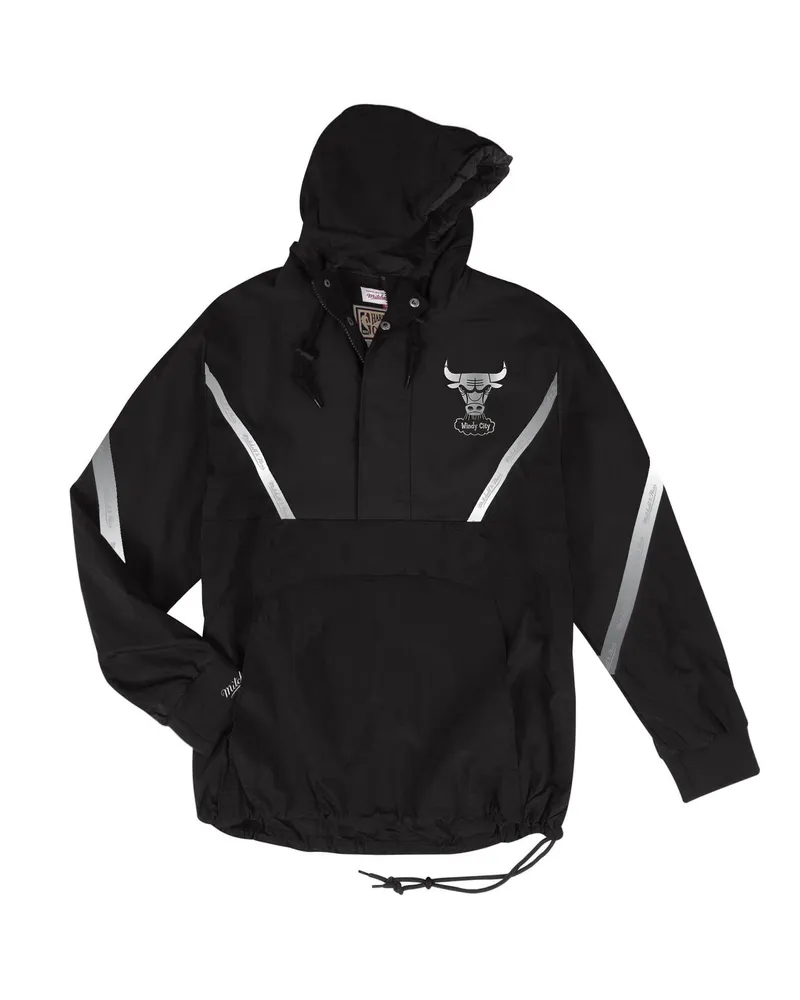 Mitchell & Ness Chicago Bulls Windy City Reflective Herren Anorak Jacke Schwarz